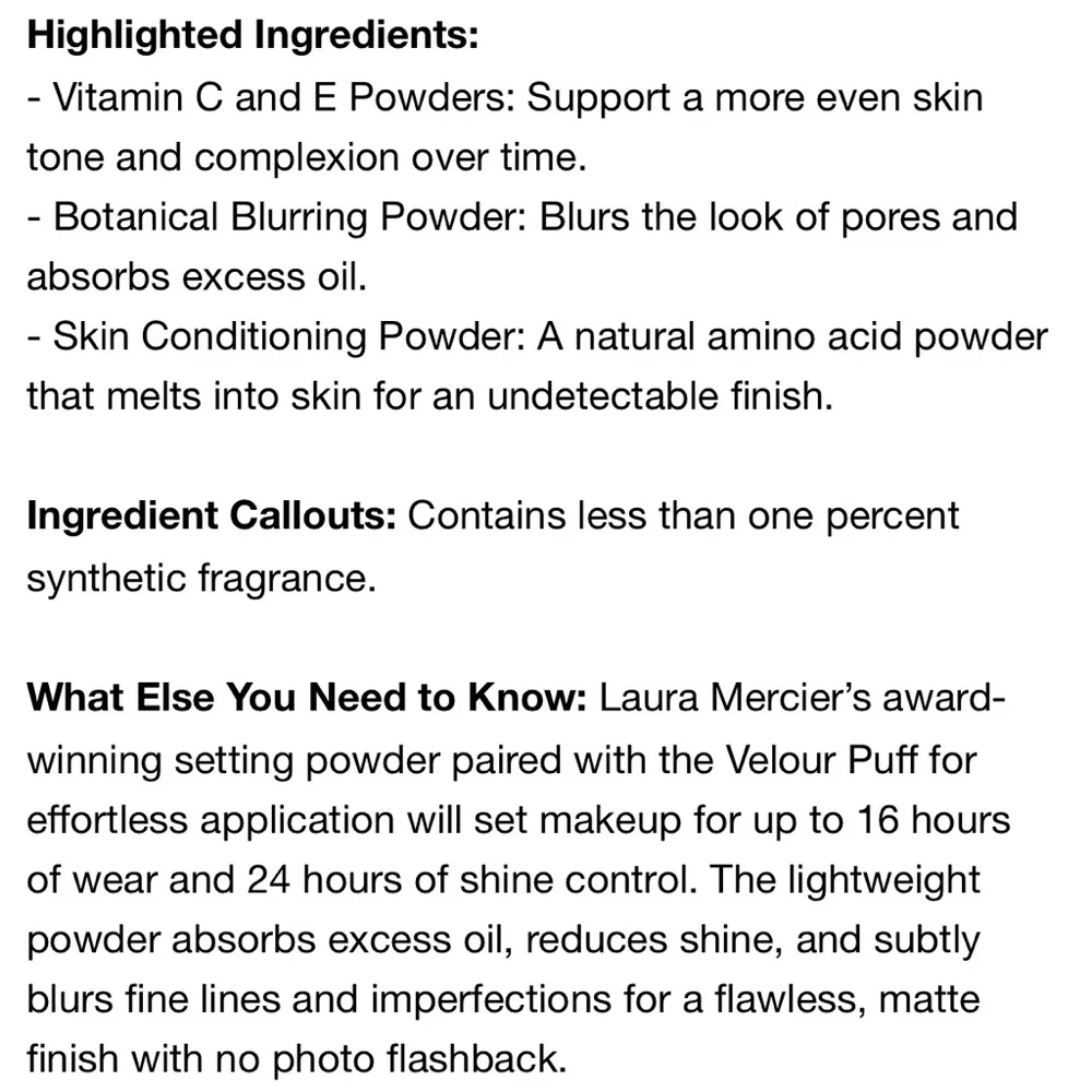 Laura Mercier Translucent Indulgent Icons Loose Setting Powder & Puff